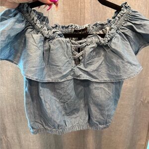 Derek Heart Women's Blue Off-Shoulder Top SZ S